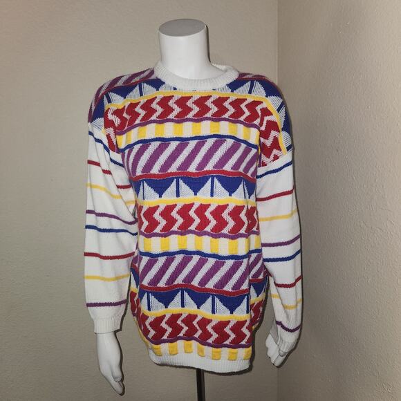 RARE Vintage Organically Grown by Arpeja Geometric Pattern Sweater, Size Small - Picture 1 of 5